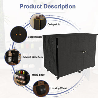Foldable Sewing Table With Locking Casters