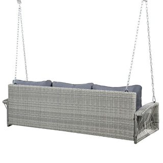 3 Person Large Patio Swing Bench With Cushions For Backyard