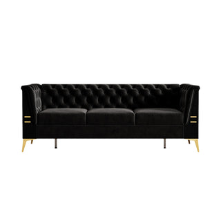 Luxurious Sofa With Legs, Modern Chesterfield Design, Tufted Upholstery, 3 Seat Couch For Living Room And Office