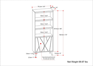 Jager - Bookshelf With Doors - Natural