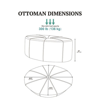 Modern Style Large Cocktail Ottoman