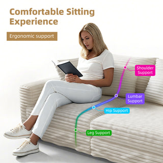 Deep Seat Convertible Sofa With Soft Pillows And Ottomans