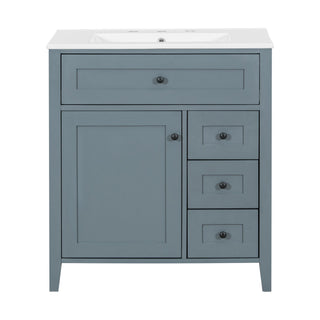 Bathroom Vanity With Sink, 3 Drawers And Adjustable Shelf