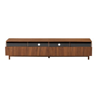 TV Stand, Entertainment Center With Fluted Drawers For Living Room - Walnut