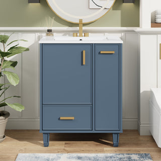 Bathroom Vanity With Sink, Deep Drawer, Door Shelf, 2 Tier Basket