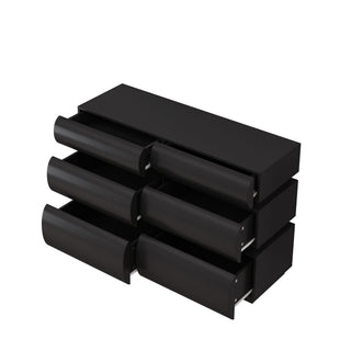 Minimalist Modern 6 Drawer Dresser, Handle Free Design With Wide Storage