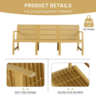 1 Piece Indoor / Outdoor 3 Seater Sofa, UV-Resistant, Waterproof And Durable