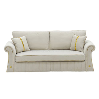 Sofa With Rolled Arms, 3 Seater Couch, Living Room Accent