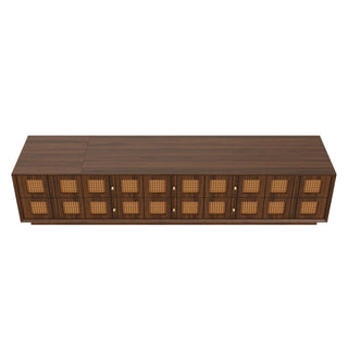 Media Console TV Stand With 6 Drawers & 2 Cabinets - Walnut