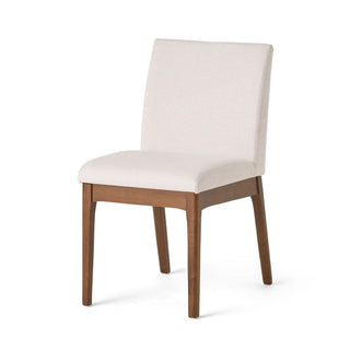 Dining Chairs With Upholstered Seat And Backrest (Set of 2) - Light Beige / Walnut