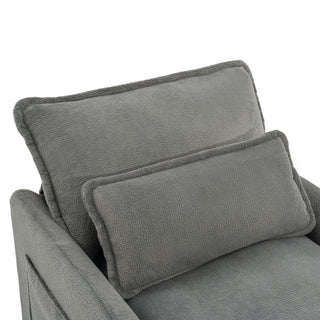 Modern Sofa Set With Double Layer Cushion And Side Storage Pockets