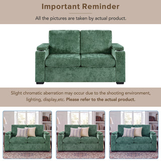 Pull Out Sofa Bed Loveseat With Twin Mattress, Cup Holders And Arm Storage