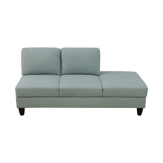 L - Shaped Sectional Sofa With Left Chaise & Ottoman - Pale Green