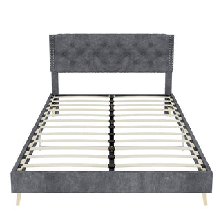 Upholstered Bed With Tufted Headboard