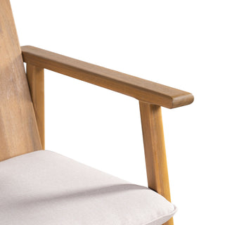 Outdoor Dining Chairs (Set of 2) - Beige / Teak