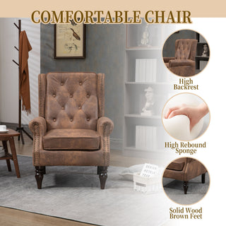 Modern Accent Armchair With Sturdy Wood Legs