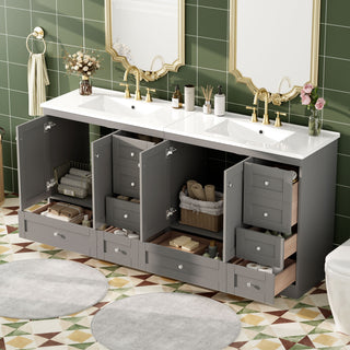 Shaker Free Standing Bathroom Vanity Cabinet & Sink, Soft Close Drawers, Soft Close Doors