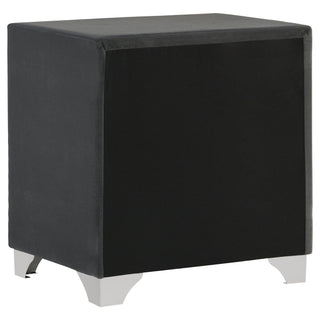 Upholstered 2 Drawer Nightstand With Accents