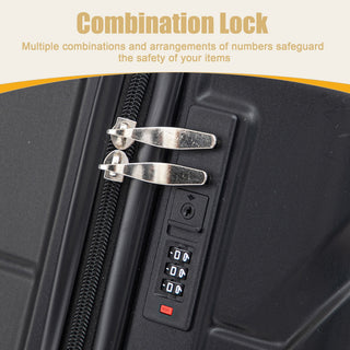 Hard Shell Luggage With Scratch Resistant Surface, 4 Wheels, Combination Lock & Side Hooks
