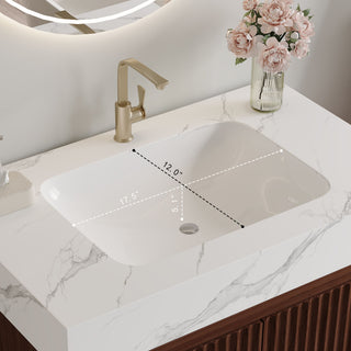 Freestanding Bathroom Vanity With Sink - Walnut / White