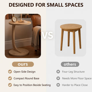 C - Shaped End Table With Sturdy Base