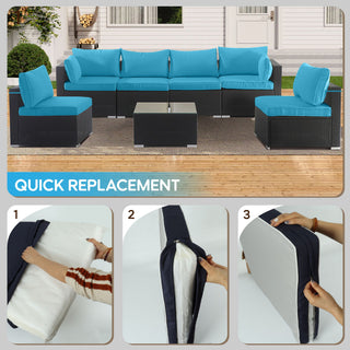 Outdoor Deep Seat Cushions For Patio Furniture Replacement, Cushion Set For Sectionals
