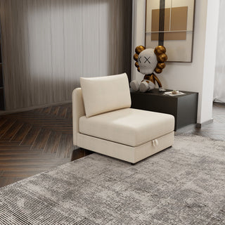 Modular Sectional Sofa With Storage, Convertible 2 Seater Sleeper Sofa - Beige