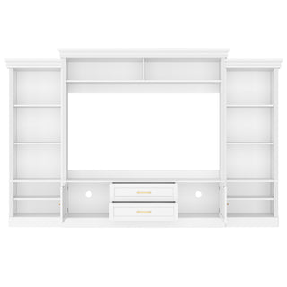 Elegant Entertainment Center Wall Unit With Bookshelves