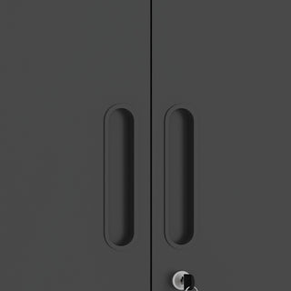 Metal Wall Mounted Tool Storage Cabinet With 2 Locking Doors, Adjustable Shelf, And Drawer