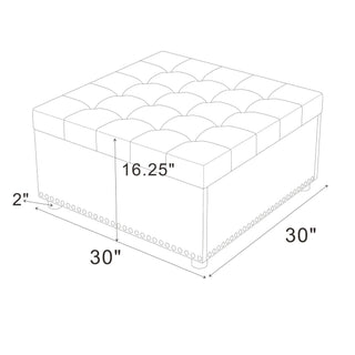 Tufted Storage Ottoman - Dark Brown