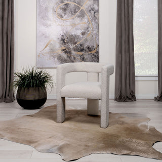 Verda - Upholstered Accent Side Chair In Soft With Rounded Open Back And 3 Leg Base - White