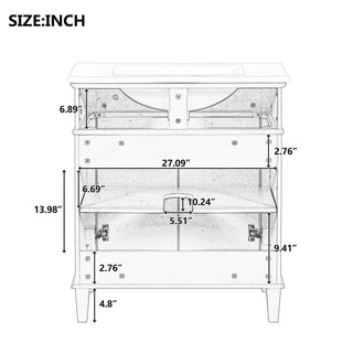 Bathroom Vanity With Ceramic Basin, Soft Close Door And Adjustable Shelves