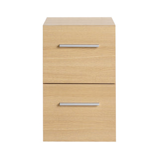 Floating Bathroom Vanity Drawer Base, Wall Mounted Storage With 2 Drawers - Light Oak