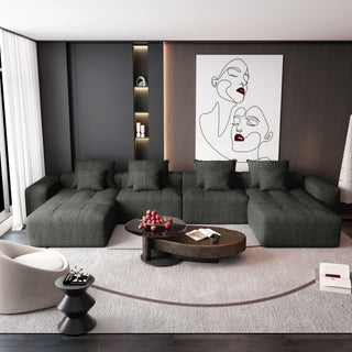 Modern Oversized Diy Combination Modular Sectional Sofa With Pillows