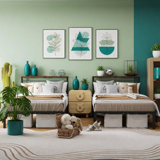 Platform Bed Frame With Charging Station & Headboard Storage