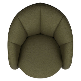 Barrel Chair With Nesting Ottoman - Forest Green
