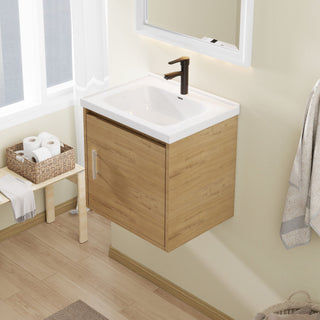 Floating Bathroom Vanity Combo, Wall Mounted Cabinet With Sink & Soft Close Doors For Small Bathrooms