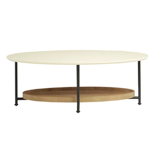 Oval Coffee Table - White / Natural
