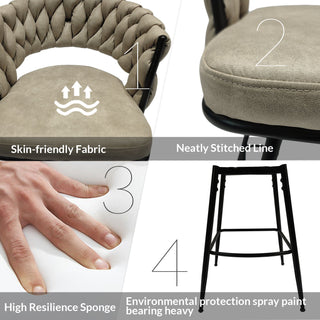 Bar Stool 360 Swivel With Back Footrest