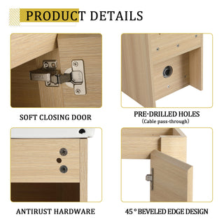Wall Mounted Bathroom Vanity & Sink, Storage Shelves & Soft Close Door