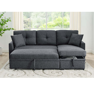 Upholstered Sectional & Pull Out Bed And Chaise Storage