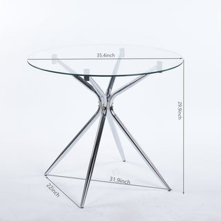 Compact Dining Table With Glass Top