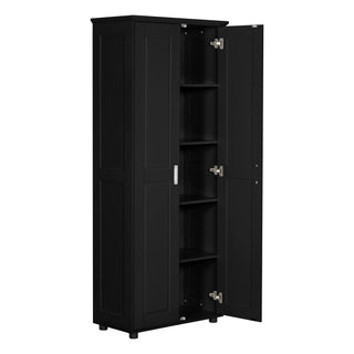 Storage Cabinet With Adjustable Shelves, 2 Doors, Rectangle Design For Bathroom