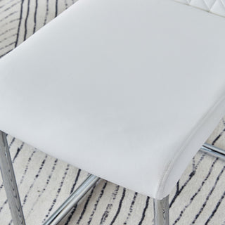 Modern Dining Chairs With Padded Seat, Metal Legs