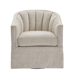Solitude - Skirted Swivel Accent Chair With Hemp Like