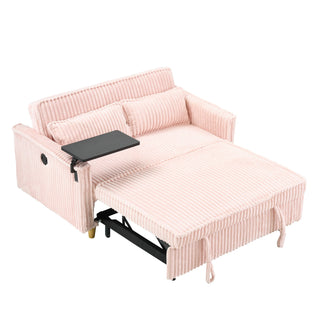 Pull Out Sofa With Movable Tabletop And USB Ports