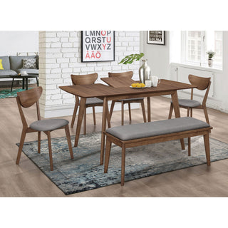 Upholstered Dining Bench - Brown / Gray
