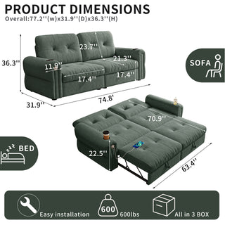 Cloud Like Convertible Sofa Bed With For Living Room