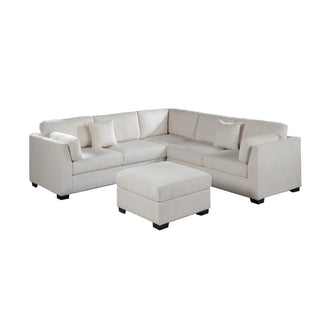 Contemporary L - Sectional Sofa Set With Ottoman And Pillows