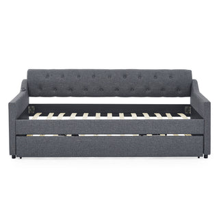 Size Upholstered Daybed With Trundle And USB Charging Armrest